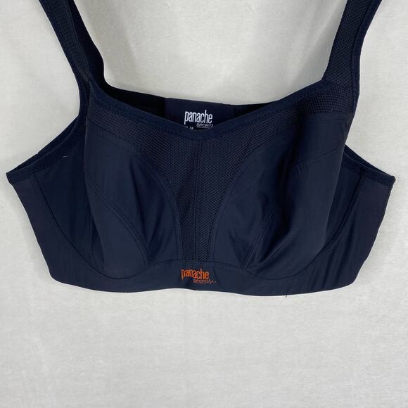 Panache Sport Black High Impact Sports Bra Adjustable Padded Size 34D - Picture 2 of 5